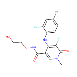 Cn1cc(C(=O)NOCCO)c(Nc2ccc(Br)cc2F)c(F)c1=O ZINC000013679340