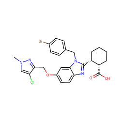 Cn1cc(Cl)c(COc2ccc3nc([C@@H]4CCCC[C@@H]4C(=O)O)n(Cc4ccc(Br)cc4)c3c2)n1 ZINC000226017477
