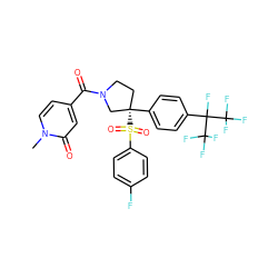 Cn1ccc(C(=O)N2CC[C@](c3ccc(C(F)(C(F)(F)F)C(F)(F)F)cc3)(S(=O)(=O)c3ccc(F)cc3)C2)cc1=O ZINC001772596040
