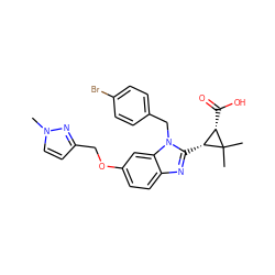 Cn1ccc(COc2ccc3nc([C@@H]4[C@H](C(=O)O)C4(C)C)n(Cc4ccc(Br)cc4)c3c2)n1 ZINC000226021855