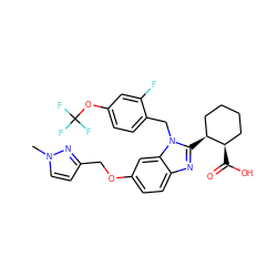 Cn1ccc(COc2ccc3nc([C@H]4CCCC[C@H]4C(=O)O)n(Cc4ccc(OC(F)(F)F)cc4F)c3c2)n1 ZINC000218261951