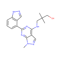 Cn1ncc2c(NCC(C)(C)CO)nc(-c3cccc4[nH]ncc34)nc21 ZINC000064549223