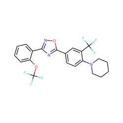 FC(F)(F)Oc1ccccc1-c1noc(-c2ccc(N3CCCCC3)c(C(F)(F)F)c2)n1 ZINC000059226184
