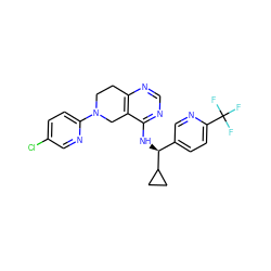 FC(F)(F)c1ccc([C@H](Nc2ncnc3c2CN(c2ccc(Cl)cn2)CC3)C2CC2)cn1 ZINC000114994877