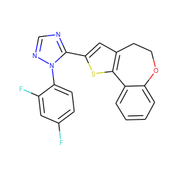 Fc1ccc(-n2ncnc2-c2cc3c(s2)-c2ccccc2OCC3)c(F)c1 ZINC000095581632