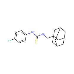 Fc1ccc(NC(=S)NCC23CC4CC(CC(C4)C2)C3)cc1 ZINC000007638389