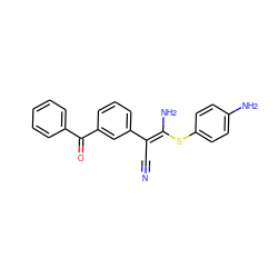 N#C/C(=C(/N)Sc1ccc(N)cc1)c1cccc(C(=O)c2ccccc2)c1 ZINC000038145355