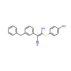 N#C/C(=C(/N)Sc1ccc(N)cc1)c1cccc(Cc2ccccc2)c1 ZINC000038145391