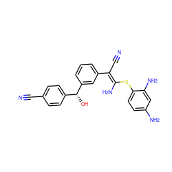 N#C/C(=C(/N)Sc1ccc(N)cc1N)c1cccc([C@H](O)c2ccc(C#N)cc2)c1 ZINC000038145383
