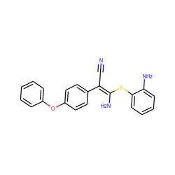 N#C/C(=C(/N)Sc1ccccc1N)c1ccc(Oc2ccccc2)cc1 ZINC000038145323