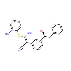 N#C/C(=C(/N)Sc1ccccc1N)c1cccc([C@@H](O)Cc2ccccc2)c1 ZINC000038145316