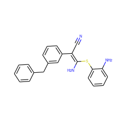 N#C/C(=C(/N)Sc1ccccc1N)c1cccc(Cc2ccccc2)c1 ZINC000038145344