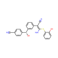 N#C/C(=C(/N)Sc1ccccc1O)c1cccc([C@H](O)c2ccc(C#N)cc2)c1 ZINC000038145363