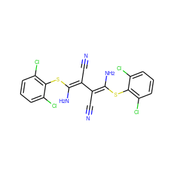 N#CC(=C(/N)Sc1c(Cl)cccc1Cl)/C(C#N)=C(\N)Sc1c(Cl)cccc1Cl ZINC000034802603
