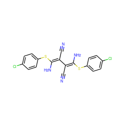 N#CC(=C(/N)Sc1ccc(Cl)cc1)/C(C#N)=C(\N)Sc1ccc(Cl)cc1 ZINC000034802610