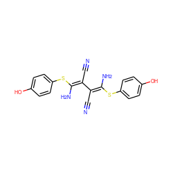 N#CC(=C(/N)Sc1ccc(O)cc1)/C(C#N)=C(\N)Sc1ccc(O)cc1 ZINC000034802598