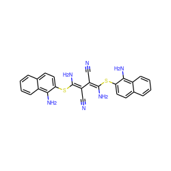 N#CC(=C(/N)Sc1ccc2ccccc2c1N)/C(C#N)=C(\N)Sc1ccc2ccccc2c1N ZINC000034802600