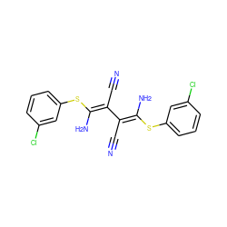 N#CC(=C(/N)Sc1cccc(Cl)c1)/C(C#N)=C(\N)Sc1cccc(Cl)c1 ZINC000034802601