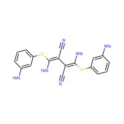 N#CC(=C(/N)Sc1cccc(N)c1)/C(C#N)=C(\N)Sc1cccc(N)c1 ZINC000034056712