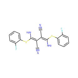 N#CC(=C(/N)Sc1ccccc1F)/C(C#N)=C(\N)Sc1ccccc1F ZINC000034802604