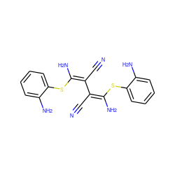 N#CC(=C(\N)Sc1ccccc1N)/C(C#N)=C(/N)Sc1ccccc1N ZINC000100016090