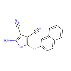 N#Cc1c(N)[nH]c(Sc2ccc3ccccc3c2)c1C#N ZINC000026717488