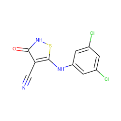 N#Cc1c(Nc2cc(Cl)cc(Cl)c2)s[nH]c1=O ZINC000034802617