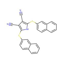 N#Cc1c(Sc2ccc3ccccc3c2)[nH]c(Sc2ccc3ccccc3c2)c1C#N ZINC000026729210