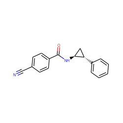 N#Cc1ccc(C(=O)N[C@H]2C[C@@H]2c2ccccc2)cc1 ZINC000044410189