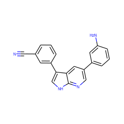 N#Cc1cccc(-c2c[nH]c3ncc(-c4cccc(N)c4)cc23)c1 ZINC000095578900