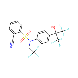 N#Cc1ccccc1S(=O)(=O)N(CC(F)(F)F)c1ccc(C(O)(C(F)(F)F)C(F)(F)F)cc1 ZINC000103248781