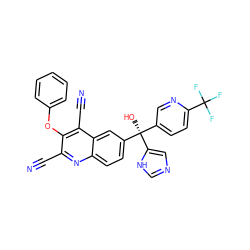 N#Cc1nc2ccc([C@@](O)(c3ccc(C(F)(F)F)nc3)c3cnc[nH]3)cc2c(C#N)c1Oc1ccccc1 ZINC001772603421