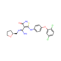 N/C(=N\C[C@@H]1CCCO1)c1c(Nc2ccc(Oc3cc(Cl)ccc3Cl)cc2)s[nH]c1=O ZINC000034802776