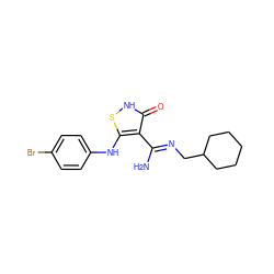 N/C(=N\CC1CCCCC1)c1c(Nc2ccc(Br)cc2)s[nH]c1=O ZINC000034802621