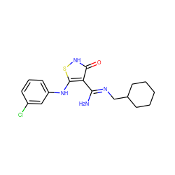 N/C(=N\CC1CCCCC1)c1c(Nc2cccc(Cl)c2)s[nH]c1=O ZINC000034802619