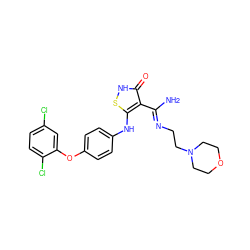 N/C(=N\CCN1CCOCC1)c1c(Nc2ccc(Oc3cc(Cl)ccc3Cl)cc2)s[nH]c1=O ZINC000034802647