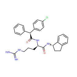 N=C(N)NCCC[C@@H](NC(=O)[C@@H](c1ccccc1)c1ccc(Cl)cc1)C(=O)N[C@H]1CCc2ccccc21 ZINC000029341935