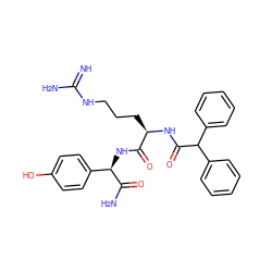 N=C(N)NCCC[C@@H](NC(=O)C(c1ccccc1)c1ccccc1)C(=O)N[C@@H](C(N)=O)c1ccc(O)cc1 ZINC000029337046