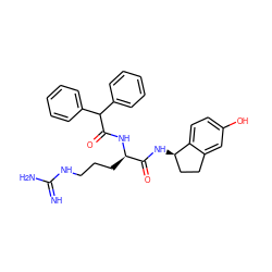 N=C(N)NCCC[C@@H](NC(=O)C(c1ccccc1)c1ccccc1)C(=O)N[C@@H]1CCc2cc(O)ccc21 ZINC000029392426
