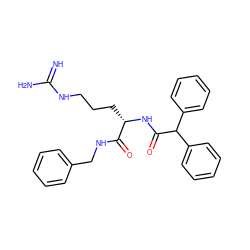 N=C(N)NCCC[C@H](NC(=O)C(c1ccccc1)c1ccccc1)C(=O)NCc1ccccc1 ZINC000003807967
