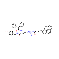 N=C(NCCC[C@@H](NC(=O)C(c1ccccc1)c1ccccc1)C(=O)NCc1ccc(O)cc1)NC(=O)CCCc1ccc2ccc3cccc4ccc1c2c34 ZINC000058590588