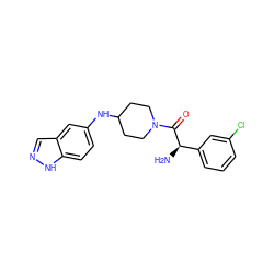 N[C@@H](C(=O)N1CCC(Nc2ccc3[nH]ncc3c2)CC1)c1cccc(Cl)c1 ZINC000028891731