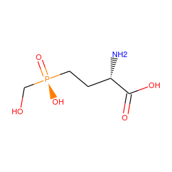 N[C@@H](CC[P@](=O)(O)CO)C(=O)O ZINC000013674120