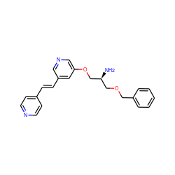 N[C@@H](COCc1ccccc1)COc1cncc(/C=C/c2ccncc2)c1 ZINC000014957608