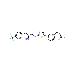 N[C@H](CNc1ncc(-c2ccc3c(c2)CCC(=O)N3)s1)Cc1ccc(C(F)(F)F)cc1 ZINC000049035442