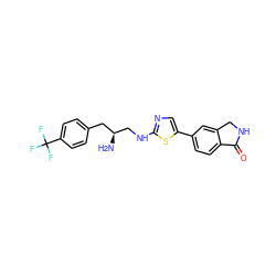 N[C@H](CNc1ncc(-c2ccc3c(c2)CNC3=O)s1)Cc1ccc(C(F)(F)F)cc1 ZINC000049033704