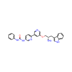 N[C@H](COc1cncc(-c2ccc(NC(=O)Nc3ccccc3)cn2)c1)Cc1c[nH]c2ccccc12 ZINC000045284711