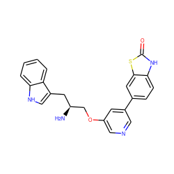 N[C@H](COc1cncc(-c2ccc3[nH]c(=O)sc3c2)c1)Cc1c[nH]c2ccccc12 ZINC000014962401