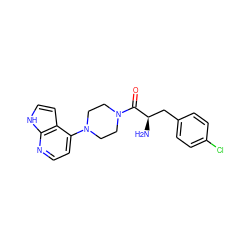 N[C@H](Cc1ccc(Cl)cc1)C(=O)N1CCN(c2ccnc3[nH]ccc23)CC1 ZINC000064548760