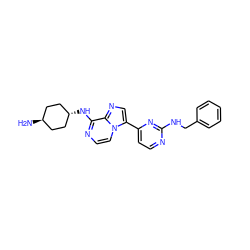N[C@H]1CC[C@H](Nc2nccn3c(-c4ccnc(NCc5ccccc5)n4)cnc23)CC1 ZINC000261150945